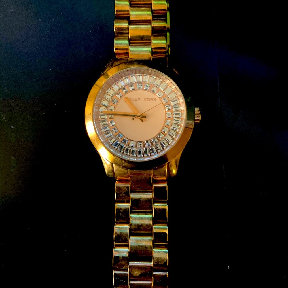 Authentic MK crystal embedded watch